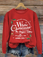 Women's White Christmas Print Casual sweatshirt