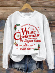 Women's White Christmas Print Casual sweatshirt