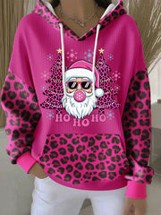 Women's Christmas Santa Claus Leopard Print Sweatshirt