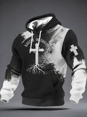 Men's ROOTED IN CHRIST Checkered Cotton Hoodie