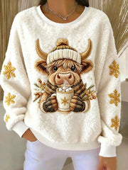 Women's Highland Cow Art Print Casual Top