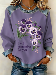 Women'S Casual Alzheimer'S "I Will Remember For You" Printed Sweatshirt