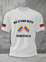 Men's We Stand With Venezuela Freedom Venezuela Short Sleeve T-shirt