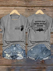 Women's Justice For Renee Nicole Good V-Neck Tee