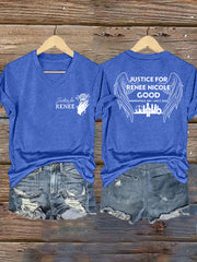 Women's Justice For Renee Nicole Good V-Neck Tee