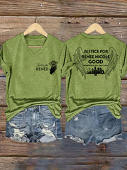 Women's Justice For Renee Nicole Good V-Neck Tee
