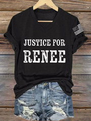 Women's Justice For Renee Nicole Good Minneapolis Protest V-Neck Tee