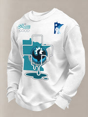 Men's Be Pretti Good Printed Waffle Long Sleeve Sweatshirt