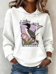 Women's I Stand With Minnesota Print hooded sweatshirt