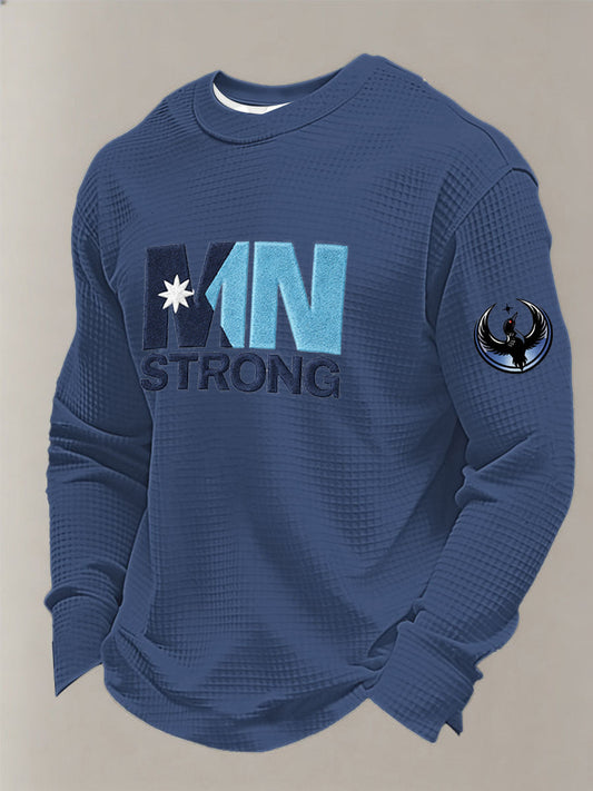 Men's Minnesota Strong Printed Waffle Long Sleeve Sweatshirt