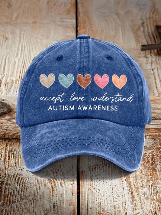 Unisex Vintage Autism Awareness Printed Hat