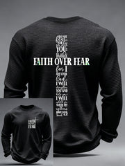 Men's Faith Over Fear Cross Waffle Long Sleeve T-Shirt
