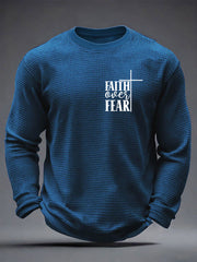 Men's Faith Over Fear Cross Waffle Long Sleeve T-Shirt