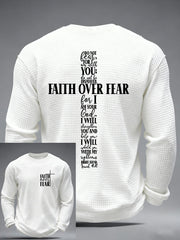 Men's Faith Over Fear Cross Waffle Long Sleeve T-Shirt