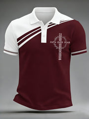 Men's Faith Over Fear Geometric Print Casual Top