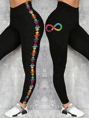 Women's Autism Awareness Printed Leggings