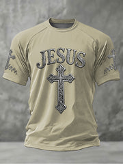 Men's JESUS Printed Casual short sleeves t-shirt