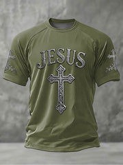 Men's JESUS Printed Casual short sleeves t-shirt