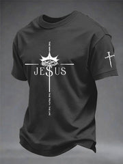 Men's Christian Jesus John 14:6 The Way The Truth The Life Cross Short Sleeve T-shirt