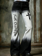 Women's Cross Print Casual Trousers