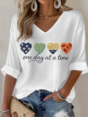 Women's One Day at a Time Waffle T-shirt