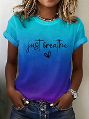 Women's Mental Health Awareness Just Breathe Waffle T-shirt