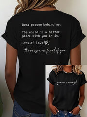 Women's Mental Health Awareness You Are Enough Print Short Sleeve T-Shirt