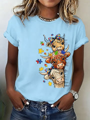 Women's Autism Awareness Print T-shirt