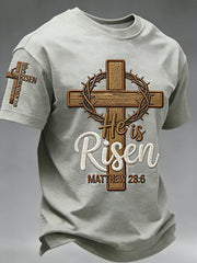 Men's He is Riser MATTHEW 28:6 short sleeves t-shirt