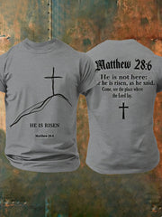 Men's He is Riser MATTHEW 28:6 Short Sleeves Tee