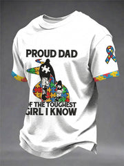 Men's Proud Dad Of The Toughest Girl I Know Autism Awareness T-Shirt