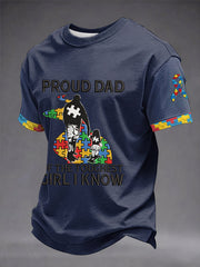 Men's Proud Dad Of The Toughest Girl I Know Autism Awareness T-Shirt