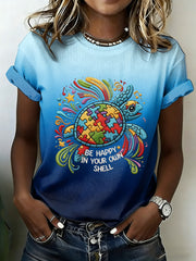 Women's Autism Awareness Print Waffle T-shirt