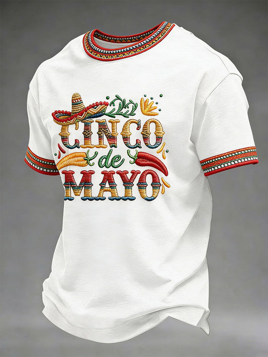 Men's Cinco de Mayo Printed Casual T-Shirt