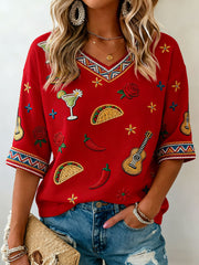 Women's Cinco de Mayo Print Casual T-Shirt