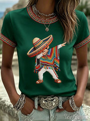 Women's Cinco de Mayo Print Casual T-Shirt