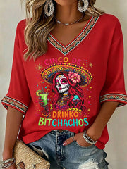 Women's Cinco de Mayo Print Casual T-Shirt