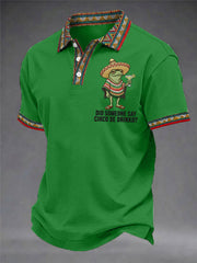 Men's Funny Frog Did Someone Say Cinco De Drinko? Print Casual Polo