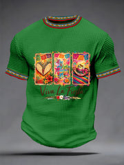 Men's Cinco De Mayo Print Waffle Short Sleeve T-shirt