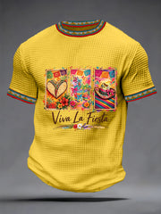 Men's Cinco De Mayo Print Waffle Short Sleeve T-shirt
