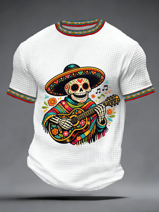 Men's Cinco De Mayo Print Waffle Short Sleeve T-shirt