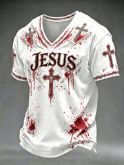 Men's Faith JESUS V-neck T-shirt