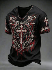 Men's Faith JESUS V-neck T-shirt