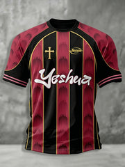 Men's Yeshua Christian Cross O-neck Short Sleeve T-shirt
