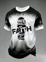Men's We Walk By Faith Not By Sight Print Tee