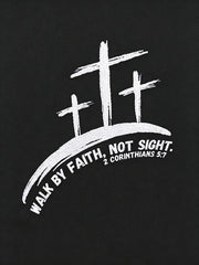 Men's Christian Cross Walk By Faith Not By Sight Short Sleeve T-shirt