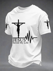 Men's Jesus Saved My Life Print Tee