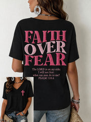 Women's Faith Over Fear V-Neck T-Shirt