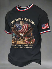Men's U.S. Independence Day (1776–2026) "Jesus & Faith" Themed Tee