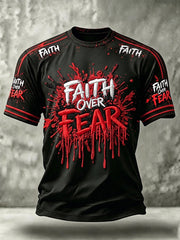 Men's Christian Faith Over Fear Cross Short Sleeve T-shirt